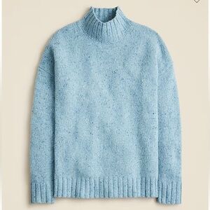 J crew Relaxed turtleneck sweater in donegal wool blend Mackerel Sky